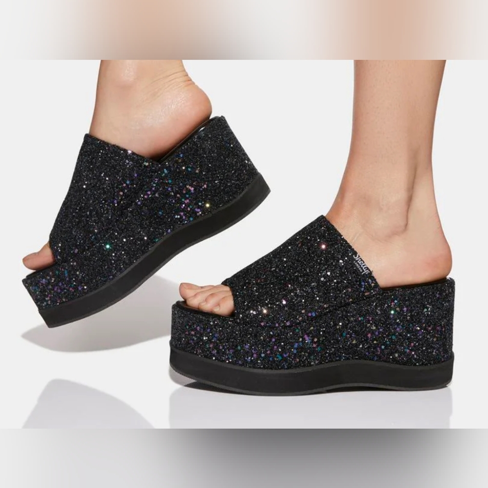 Glitter mules/slides